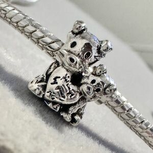 Teddy Bear Charm 925‎ STAMPED fits PANDORA